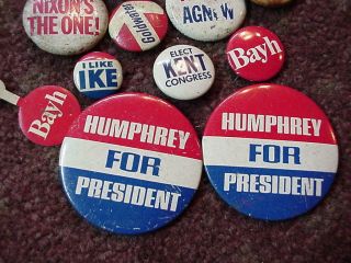 1960 s I ' M A NIXON LODGE VOLUNTEER CELLULOID POLITICAL BUTTON,  XTRAS IKE & MORE 3