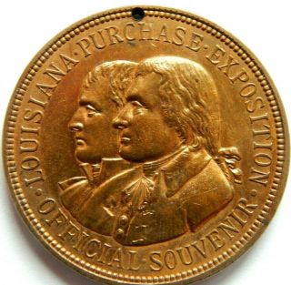 1904 Rare Louisiana Purchase Exposition Hk 304 No Star Official Souvenir Medal