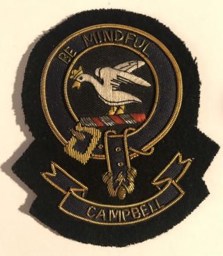 Campbell Cawdor Family Crest Swan Be Mindful Patch Scottish Scotland Scots Clan
