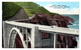 Bixby Creek Bridge,  Carmel - San Simeon Highway,  Ca Postcard 5n (2) 5