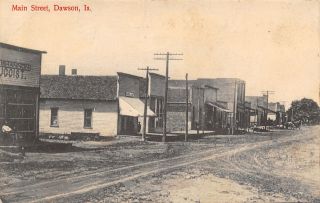 Dawson Iowa Dirt Main St Druggist Shannon Bank Of Dawson Harness? Shop 1913