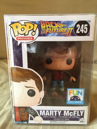 Marty Mcfly With Hoverboard Funko Pop Fun Exclusive Includes Pop Protector