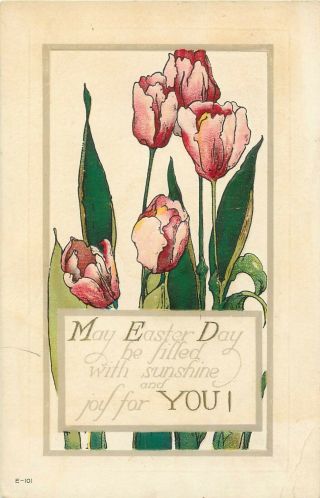 May Easter Day Arts And Crafts Art Nouveau Embossed Postcard 1900s