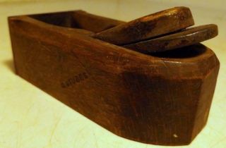 Antique G.  STUBBS 4 - inch Wooden Bullnose Plane w Thin Metal End Plate c1800s 6