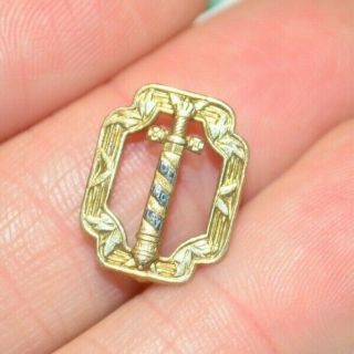 Vintage 10k Yellow Gold Demolay Masonic Sword Order Shield Pin Lapel Rare