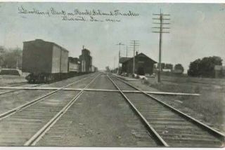 Rock Island Line.  Looking Up Tracks To Depot.  Durant,  Iowa,  1910s