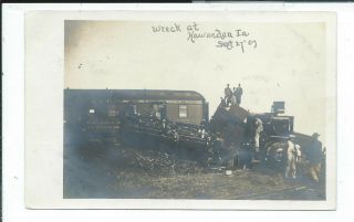 Hawarden Ia Iowa Rppc Postcard Train Wreck Sept 27 