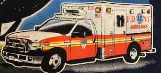 Fdny Nyc Fire Department York City T - Shirt Sz L Ems Queens Tactical Response