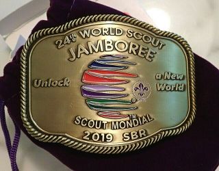 Ltd Editn 24th 2019 World Scout Jamboree Official Wsj Wosm Belt Buckle Not Patch
