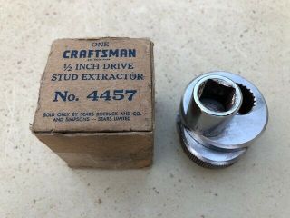 Vintage Craftsman 1/2 " Drive =v= Series Stud Extractor No.  4457 Usa Tool