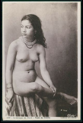 North Africa Arab Nude Ethnic Risque Woman C1910 - 1920s Postcard Gg02