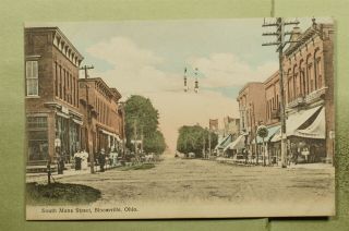 Dr Who 1910 Bloomville Oh South Mans Street Postcard E25766