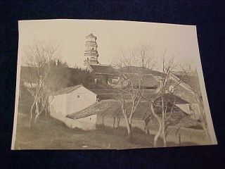 Rare Orig Vintage Chinese China Real Photo Wuhu Pagoda C 1910