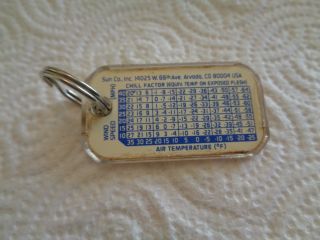 VINTAGE SUN COMPANY ADVERTISING THERMOMETER KEYRING 2