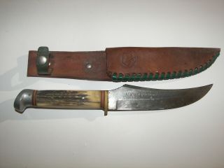 Vintage G.  C.  Co.  Solingen Germany Buffalo Skinner Knife & Sheath