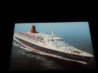 Vintage Postcard,  Queen Elizabeth 2 Ocean Liner Cruise Ship,  The Cunard Line