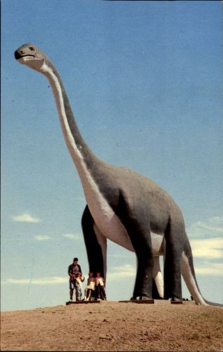 Brontosaurus Dinosaur Park Rapid City Sd South Dakota Vintage Postcard
