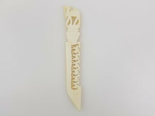 Carved Bovine Bone Ivory Color Camel Letter Opener With Baby Head To Tail Arabic