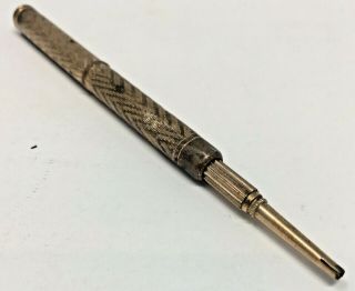 Antique Victorian Chatelaine Gold Filled Telescopic Mechanical Pencil