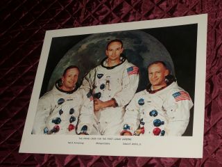 1969 Nasa Apollo 11 Prime Crew The First Lunar Landing Photo Lithograph 11x14