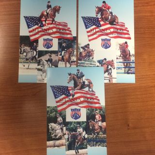 3 Olympic Equestrian Team Postcards Show Jumping Dressage Eventing Horse 1996 Us