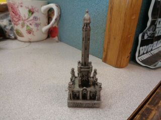 Vintage Solid Pewter Chicago Water Tower Souvenir Building W.  A.  P.  W.