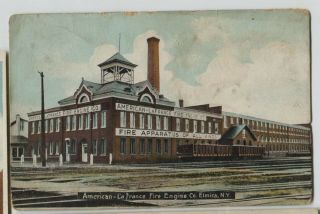 1908 American Lafrance Fire Engine Co Elmira York Postcard
