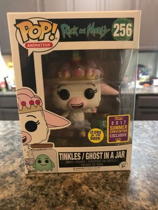 Tinkles / Ghost In A Jar Rick And Morty Funko Pop 256 2017 Summer Con Sdcc Glow