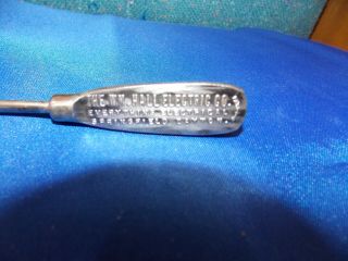 Antique Vintage Metal Advertising Screwdriver,  The Wm.  Hall Electric Co. ,  Springfie