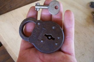 Vintage Antique Sargent Six Lever Padlock Lock With Key