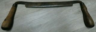 E.  Dudley Vintage Primitive Draw Knife Marked 10 " Steel Read Desc