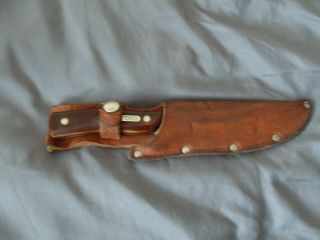 Vintage Schrade Old Timer Usa 150t Hunting Knife And Leather Sheath