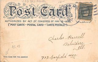 Naval Cancel Uss Des Moines 1909 On Embossed Postcard Of Cuba Stamps & Arms