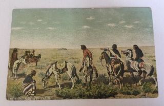 First Santa Fe Train Native American Indians Fred Harvey Postcard Germany