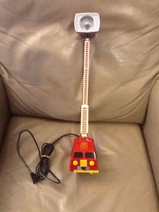 Vintage Childs Fire Truck Lamp And Night Light Great