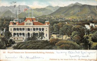 Postcard Hi Honolulu Iolani Royal Palace Private Mailing Card Hawaii 1900