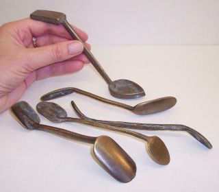 5 Vintage Foundry Sand Casting Mould Making Tools - Solid Bronze Sculpting