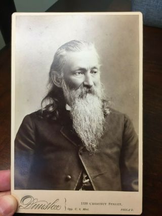 Cabinet Card From 1881 Of Old Man W/ Beard - Dunshee Photo - Philadelphia,  Pa