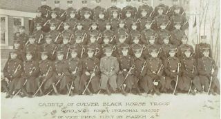 1913 Vintage Photo Cadets Of Culver Military Academy Black Horse Troops
