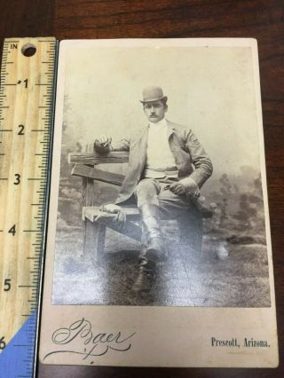 Cabinet Card From 1880s Of Seated Man - Erwin Baer Photo - Prescott,  Az