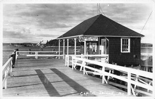 Capital Island Me Steamship Landing Post Office Real Photo Postcard