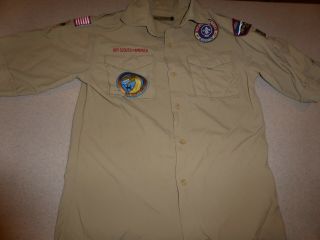 Vintage Colorado Bsa Boy Scout Denver Uniform Shirt Patches Youth Large 2010