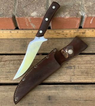 Vintage Schrade Old Timer Usa 150t Deer Slayer Hunting Knife With Leather Sheat