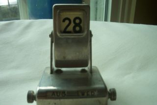 Antique Desk Top Flip Perpetual Calendar Silver Plated