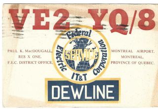 Qsl 1958 Dew Line Nwt Canada Radio Card