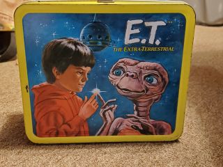 Vintage 1982 Et The Extra Terrestrial Metal Lunch Box With Thermos