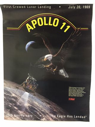 Vintage 1994 Trw Apollo 11 " The Eagle Has Landed " 25th Anniversary Poster 18x24