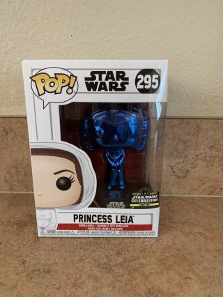 Star Wars Celebration 2019 Funko Pop Blue Chrome Princess Leia