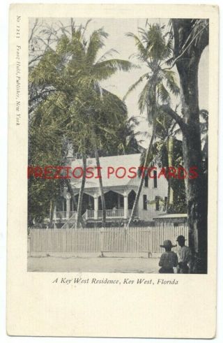 Key West Fl - Key West Residence - Franz Huld Publisher Ca1904 Postcard