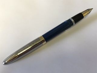 Vintage - Sheaffer Tuckaway Sentinel Fountain Pen - Blue - great 6